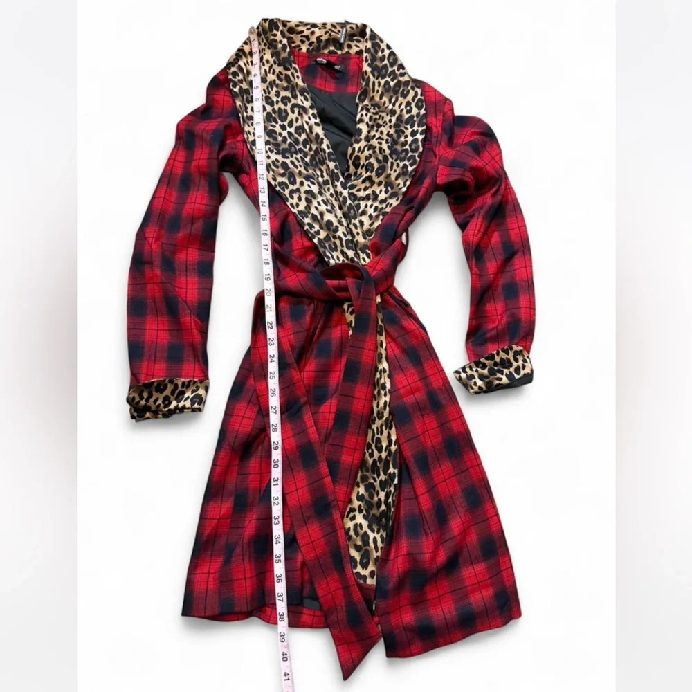 Plaid Leopard Contrast Coat - Picture 16 of 16